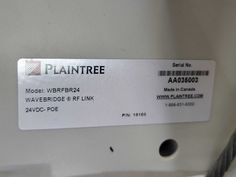 Plaintree WB5100 WaveBridge 100 MBPS TX  w/ WBRFBR24 Wavebridge RF Link SEE _