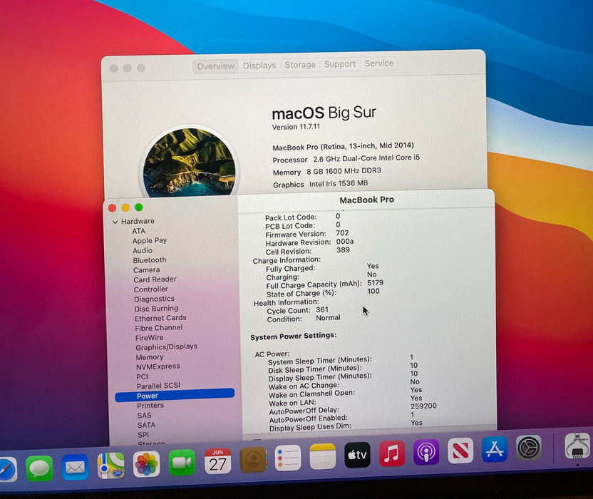 Apple MacBook Pro Retina 13" 2014 i5-4278U 8GB RAM 128GB SSD