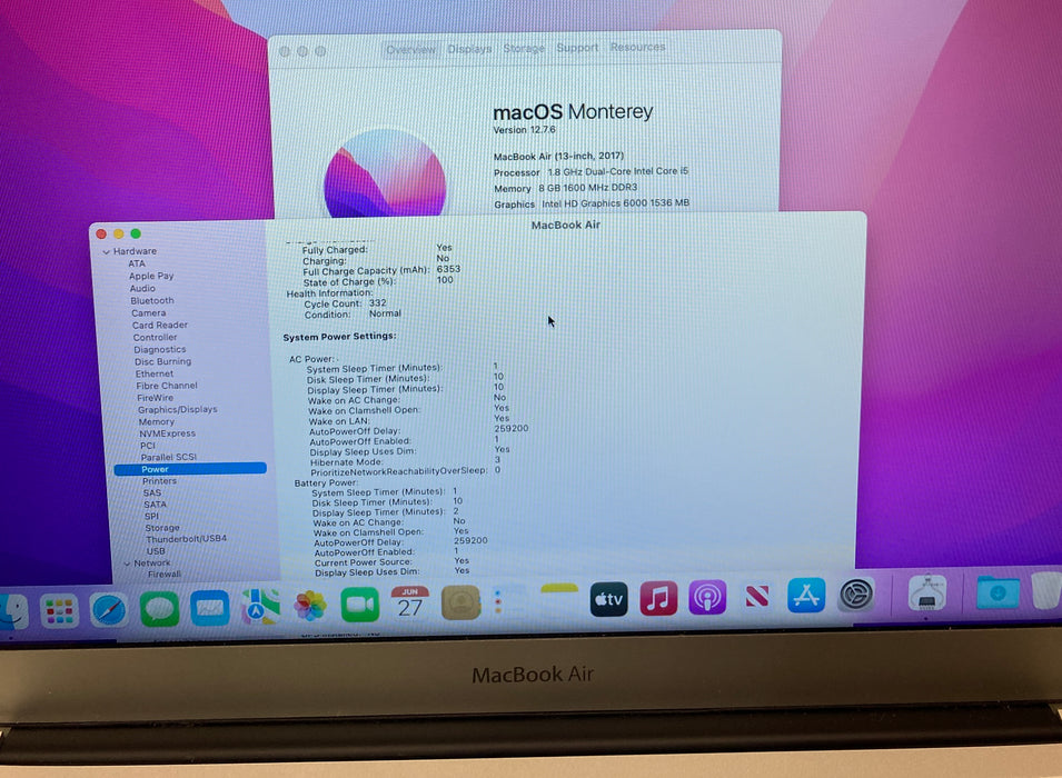 Apple MacBook Air 13" 2017 Core i5-5350U 1.80GHz 8GB RAM 128GB SSD
