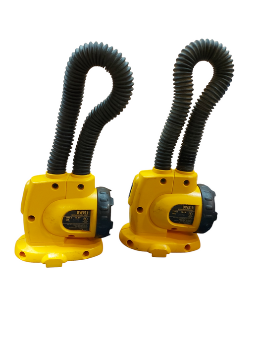 Lot 2x DeWalt DW919 18V Flexible Neck Rechargeable Work Light Yellow Type 1