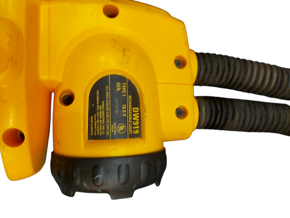 Lot 2x DeWalt DW919 18V Flexible Neck Rechargeable Work Light Yellow Type 1