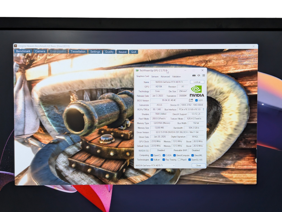 ASUS TUF GAMING Nvidia RTX 4070 Ti 12GB GPU TUF-RTX4070TI-12G-GAMING