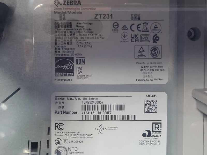 New Sealed Zebra ZT231 ZT23143-T01000FZ ZT23143 300 DPI Thermal Label Printer _
