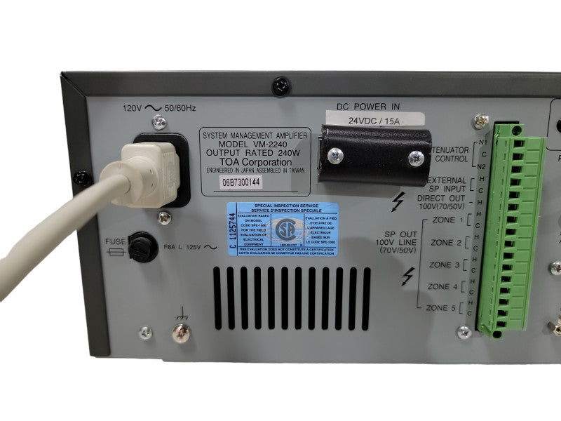 Vintage VM-2240 TOA Electronics Amplifier System Management High Performance