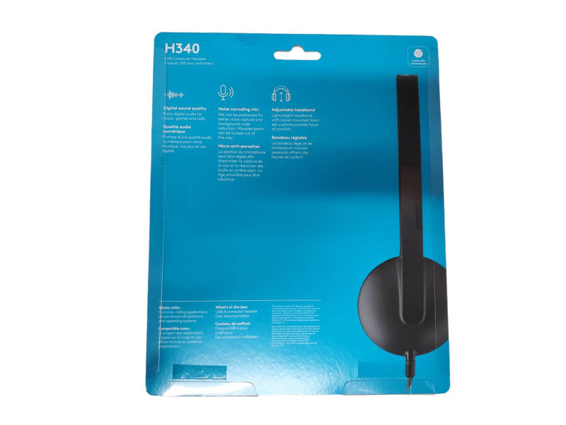 Logitech H340 USB Computer Headset with Noise Cancelling Microphone Q@