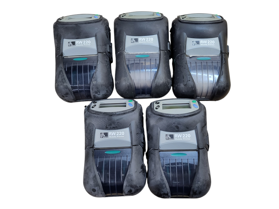 Zebra RW220 bluetooth Thermal Printer R2D-0UBA000N-00 w/ battery No AC