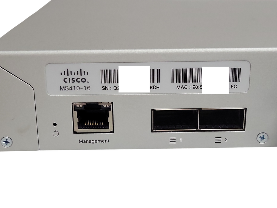 Cisco Meraki MS410-16-HW 16x 1Gb SFP 2x 10Gb SFP+ Managed Switch UNCLAIMED, 1x P