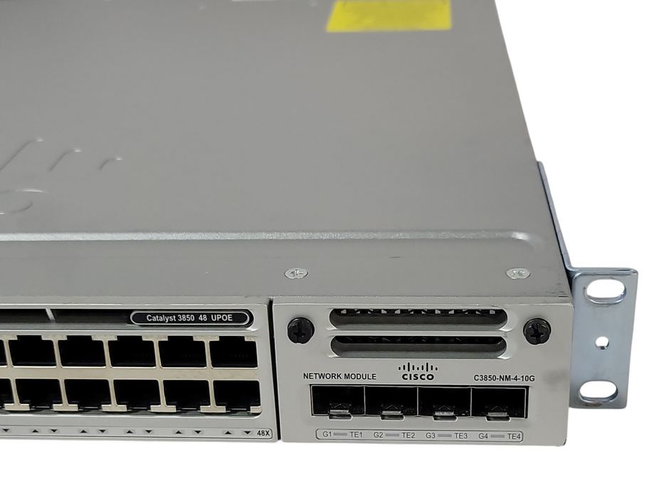 Cisco WS-C3850-48U-E 48 Port Gig UPOE Switch w/ C3850-NM-4-10G 2x PWR-C1-1100WAC