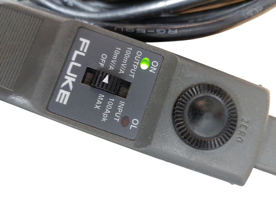 Fluke 80i -110s AC/DC Current Probe with Nutrik BNC to XLR Cable GA-00140 R02A
