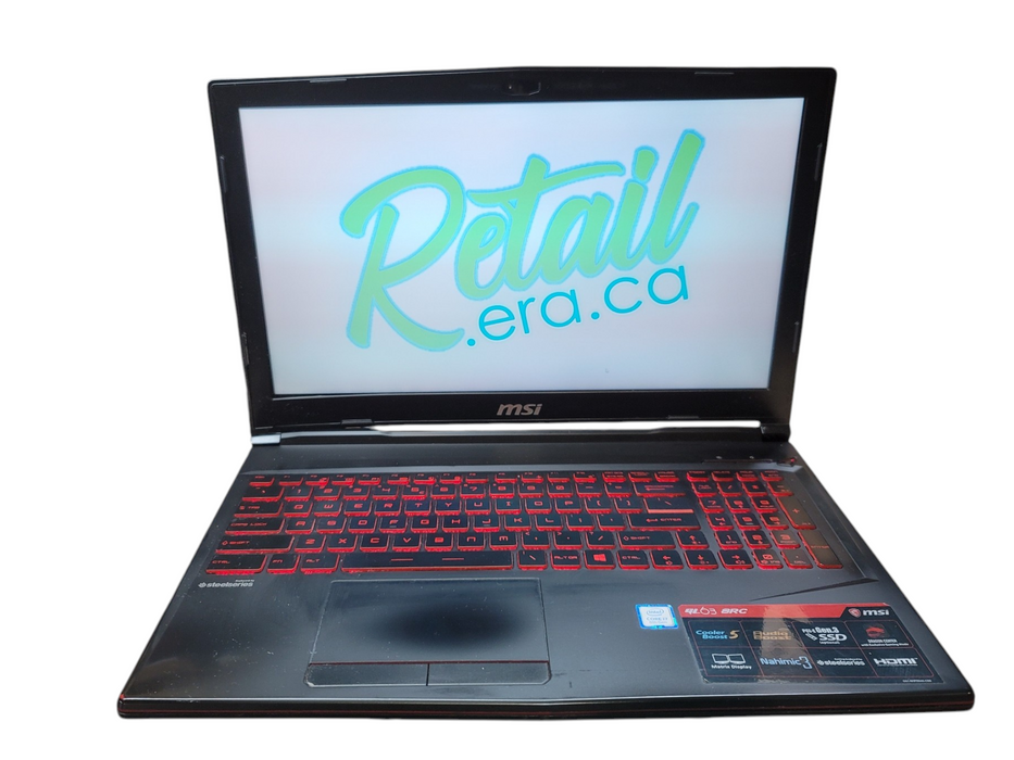 MSI GL63 i7-8750H 16GB DDR4 GTX1050 256GB NVMe FOR PARTS/REPAIR