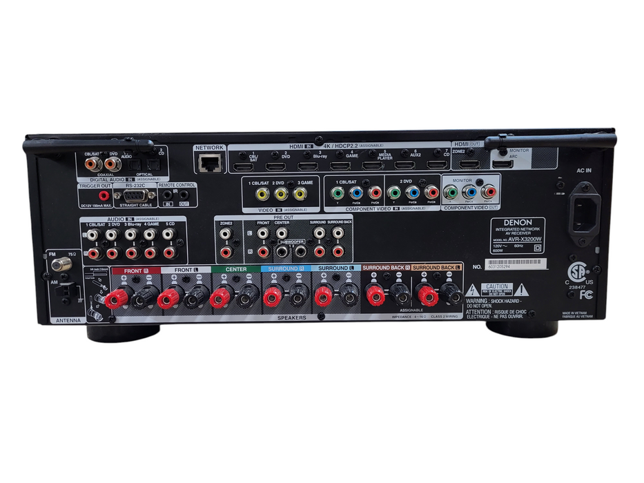 Denon AVR AVR-X3200W 7.1 Channel 105 Watt Receiver No remote