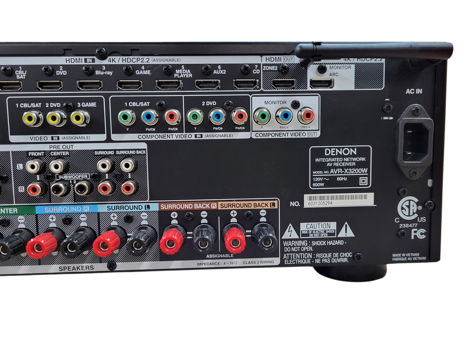 Denon AVR AVR-X3200W 7.1 Channel 105 Watt Receiver No remote