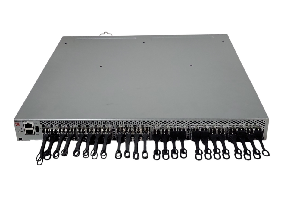 Broadcom BR-6510-24-16G-R FC Switch, 2x PSU, 47x SFPs, READ