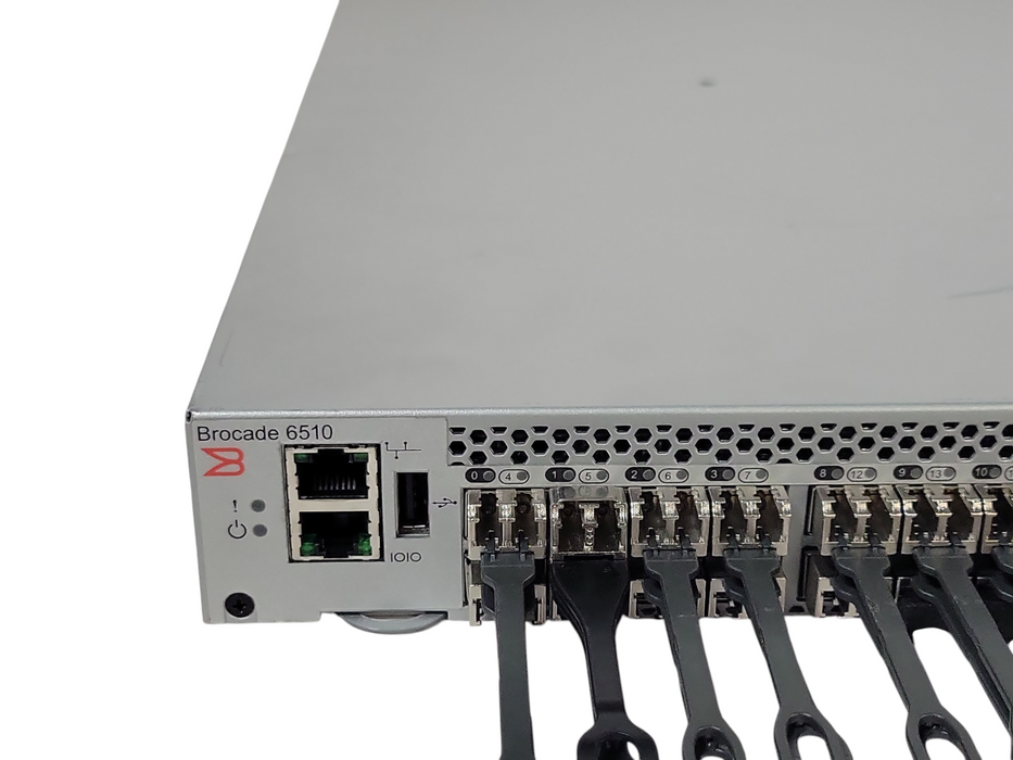 Broadcom BR-6510-24-16G-R FC Switch, 2x PSU, 47x SFPs, READ
