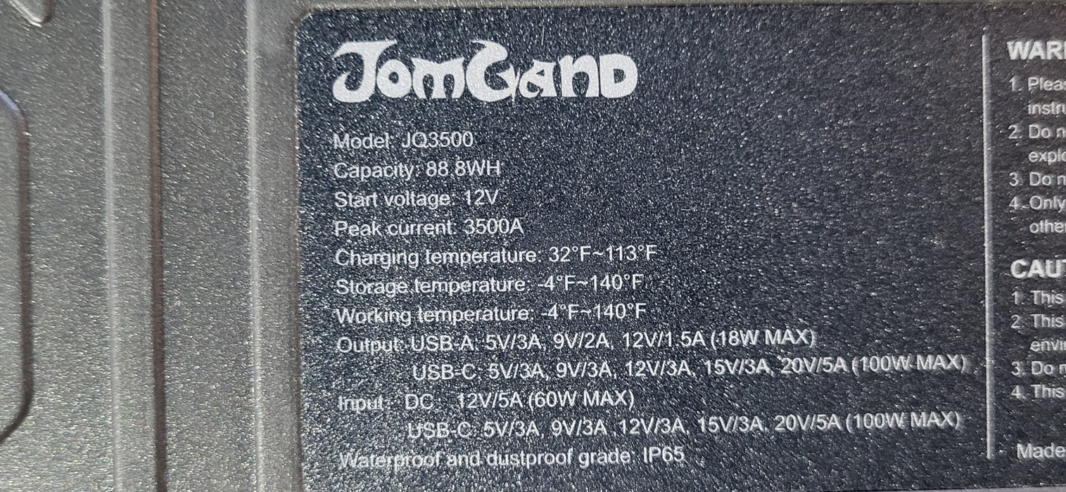 Lot of 12x JOMGAND JQ3500 3500A Portable Car Battery Jump Starter 24000mAh | REA