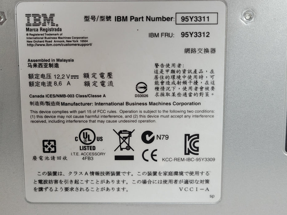 IBM Flex System Fabric EN4093R 10Gb Scalable Switch 95Y3311 95Y3312