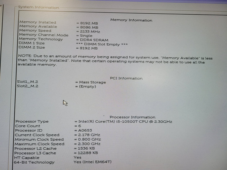 DELL OptiPlex 3080 micro Intel Core i5-10500T 8GB RAM 256GB NVMe