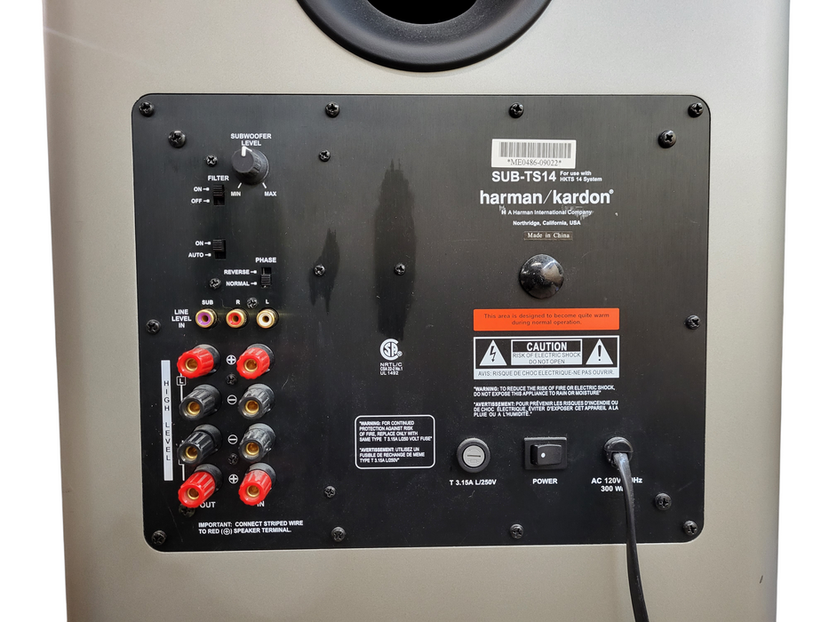 Vintage Harman Kardon Subwoofer Model SUB-TS14