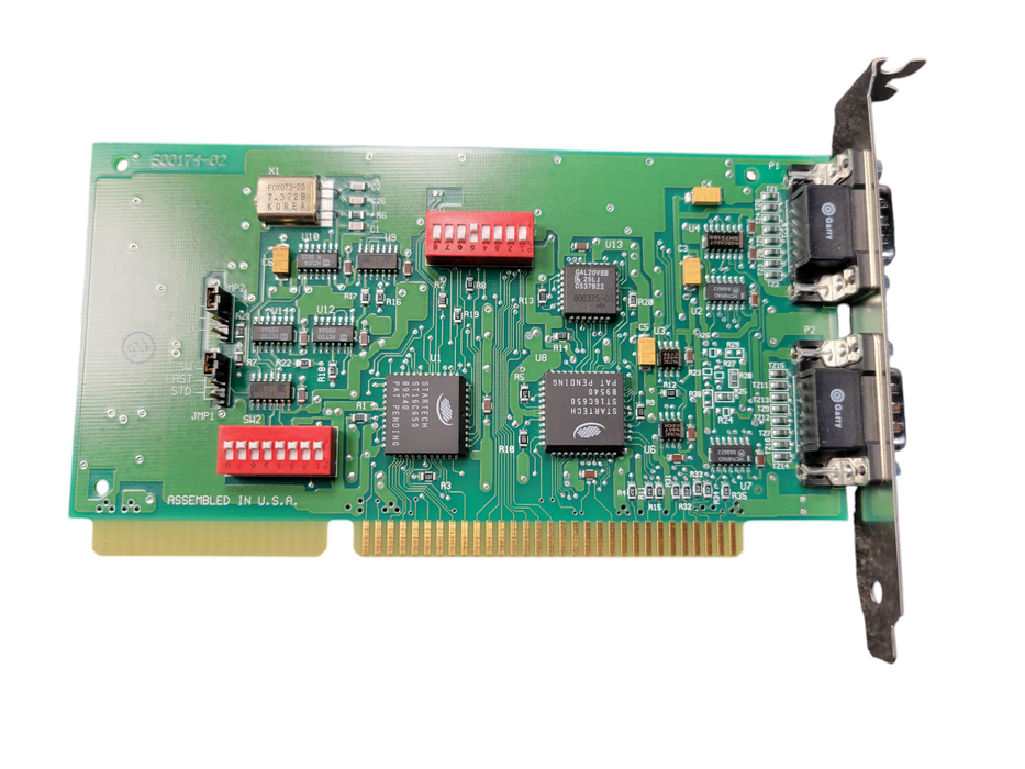 SGT 500174-02 Dual Port Serial ISA Card RS-232 COM Port Expansion PC Vintage