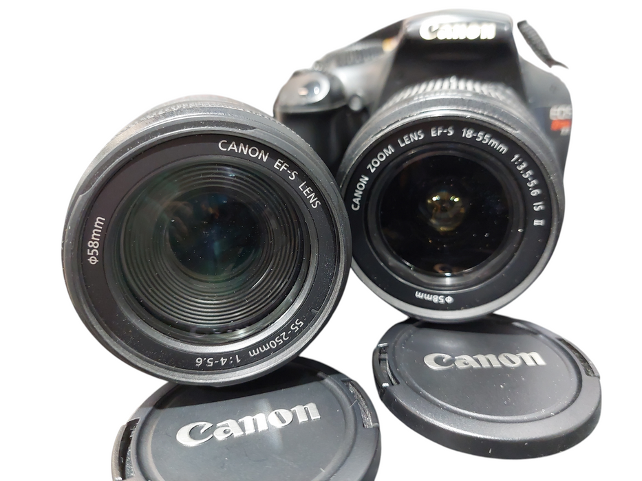 Canon Rebel EOS T3 with Case , Battery & Charger , Extra Lens EFS 55-250mm