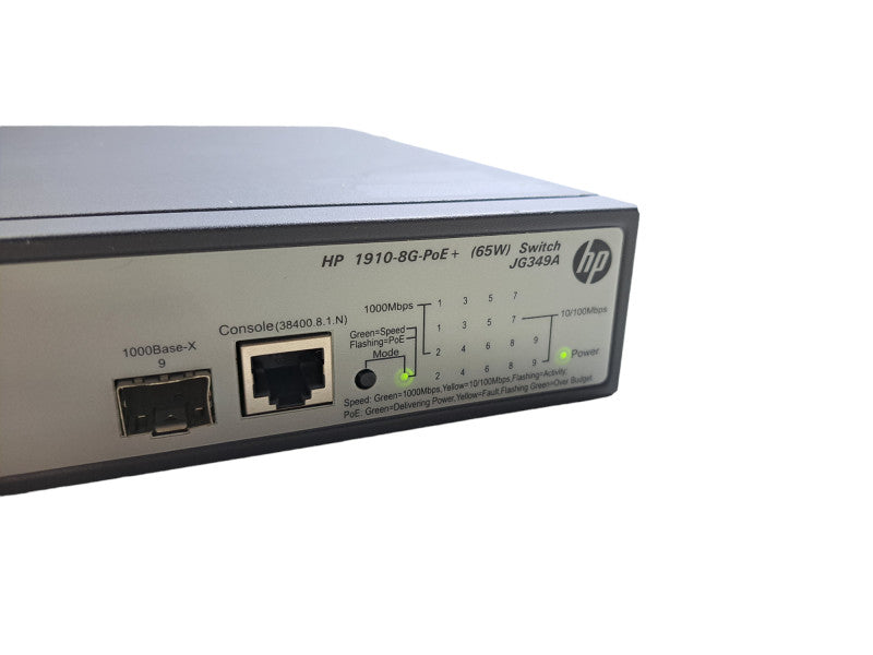 HP 1910-8G-PoE+ JG349A | 8-Port Gigabit PoE+ 65W Network Switch | 1x SFP