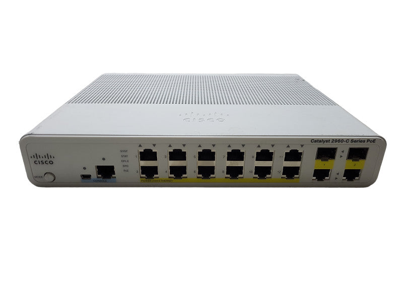 Cisco Catalyst 2960-C WS-C2960C-12PC-L Silent 12 port PoE Switch Q$