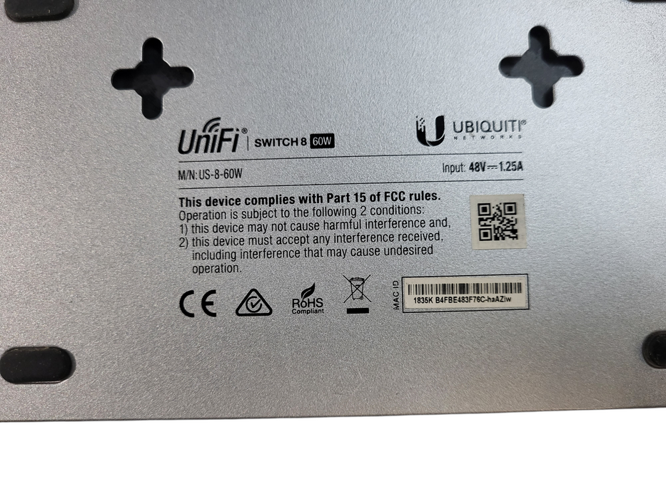 Ubiquiti Networks UniFi Switch 8-ports 60W 4-ports US-8-60W No AC Adapter READ