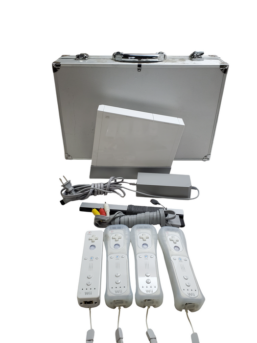 Nintendo Wii Console w/ 4x Wiimotes + Case and Cables *READ*
