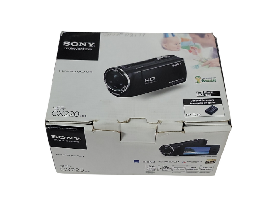 Sony HDR-CX220 Handycam Video Camcorder HD 32x Zoom, No SD Card w/ Power adapter