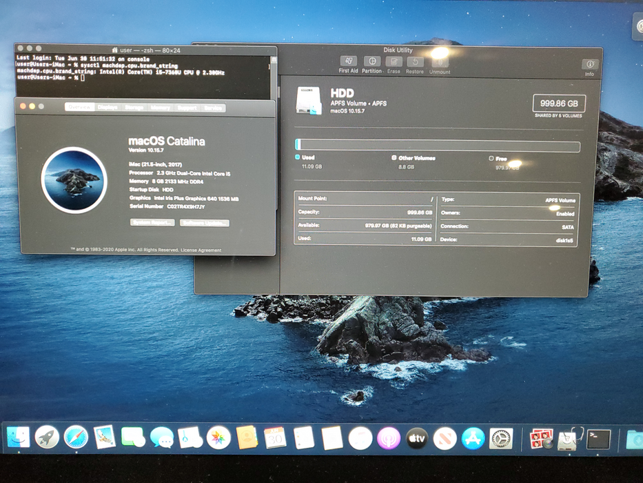 Apple iMac 2017 A1418, i5-7360U, 8GB DDR4, 1TB HDD