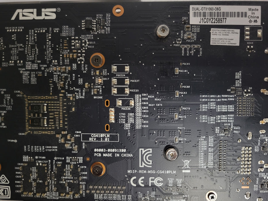 Asus Dual-GTX1060-06G 6GB GDDR5 Graphics card