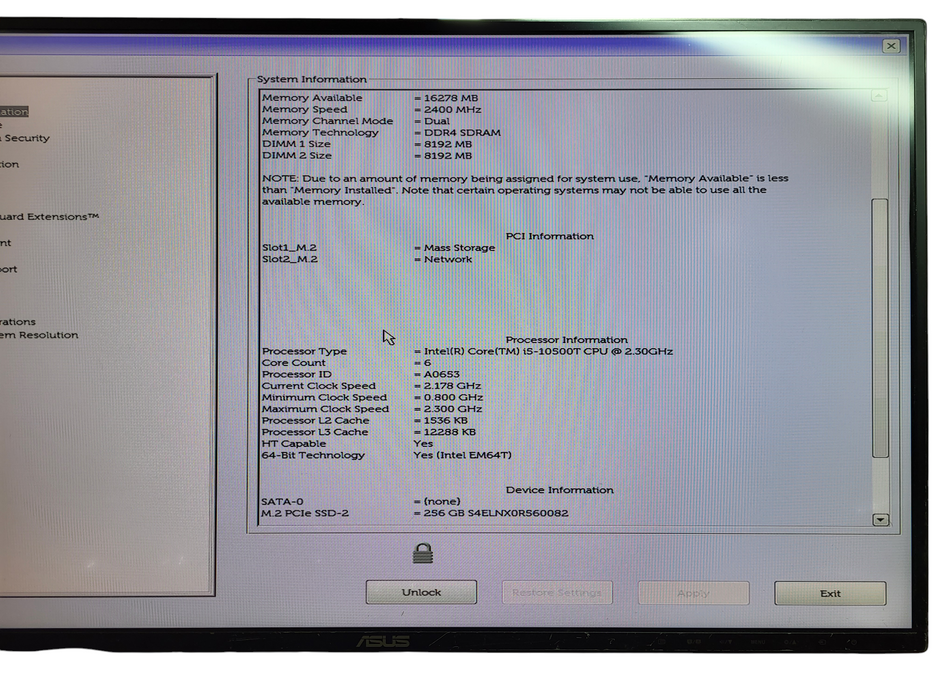 Dell OptiPlex 3080 USFF, i5-10500T, 16GB DDR4, 256GB NVme No AC READ