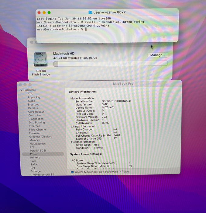 Apple MacBook Pro 15" 2016 i7-6820HQ Radeon Pro 460 GPU 16GB RAM 256GB SSD READ!