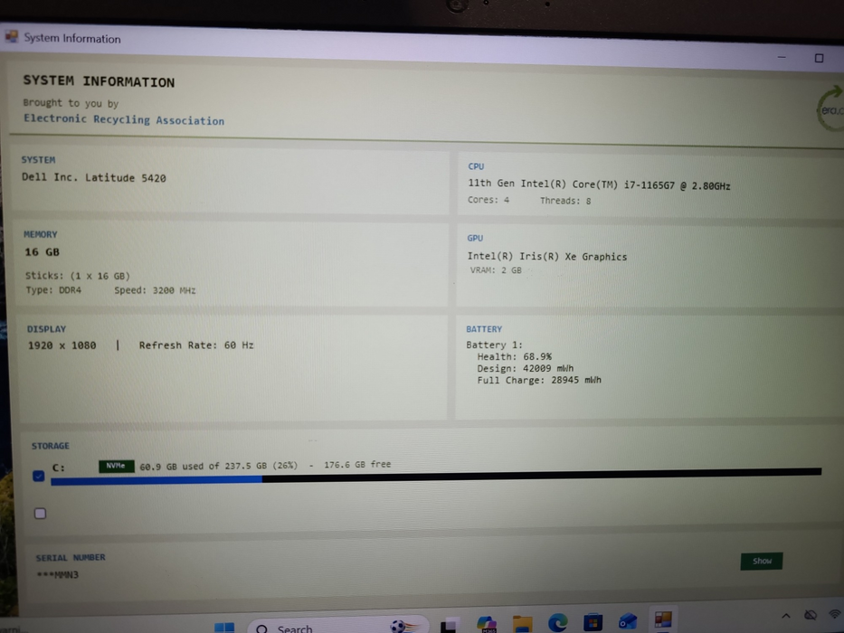 Dell Latitude 5420 Core i7-1165G7 2.8GHz 16GB DDR4 RAM 256GB SSD