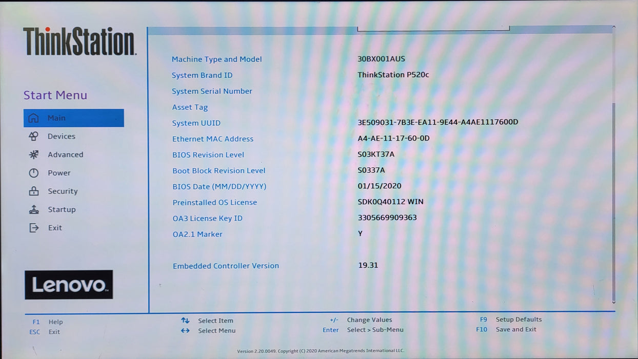 Lenovo ThinkStation P520c, Xeon W-2123 3.60GHz, 4GB DDR4, P600, No HDD