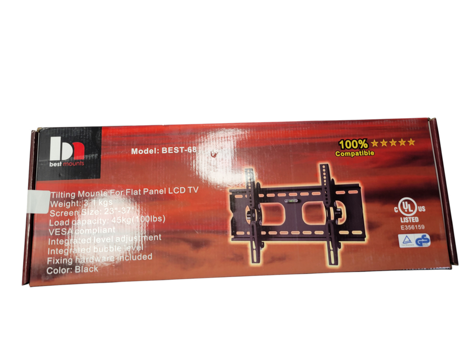 best mounts - BEST-68 Tilting Mount for Flat Panel TV 23"-37" up to 100Lbs