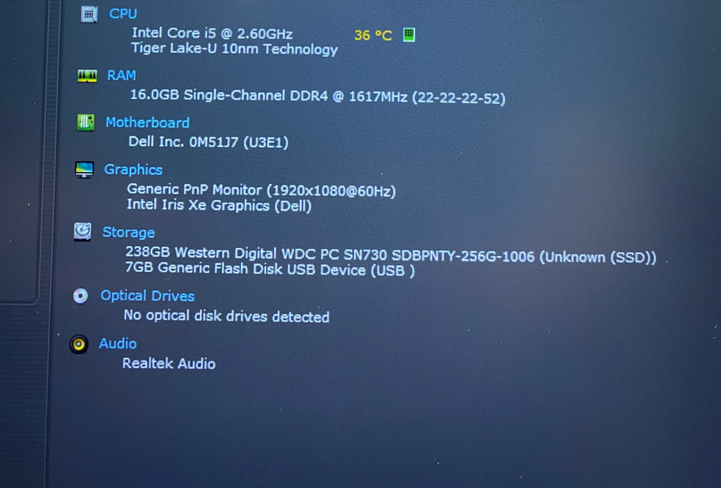 Dell Latitude 5420 Intel Core i5-1145G7 2.60GHz vPRO 16GB RAM 256GB SSD READ!