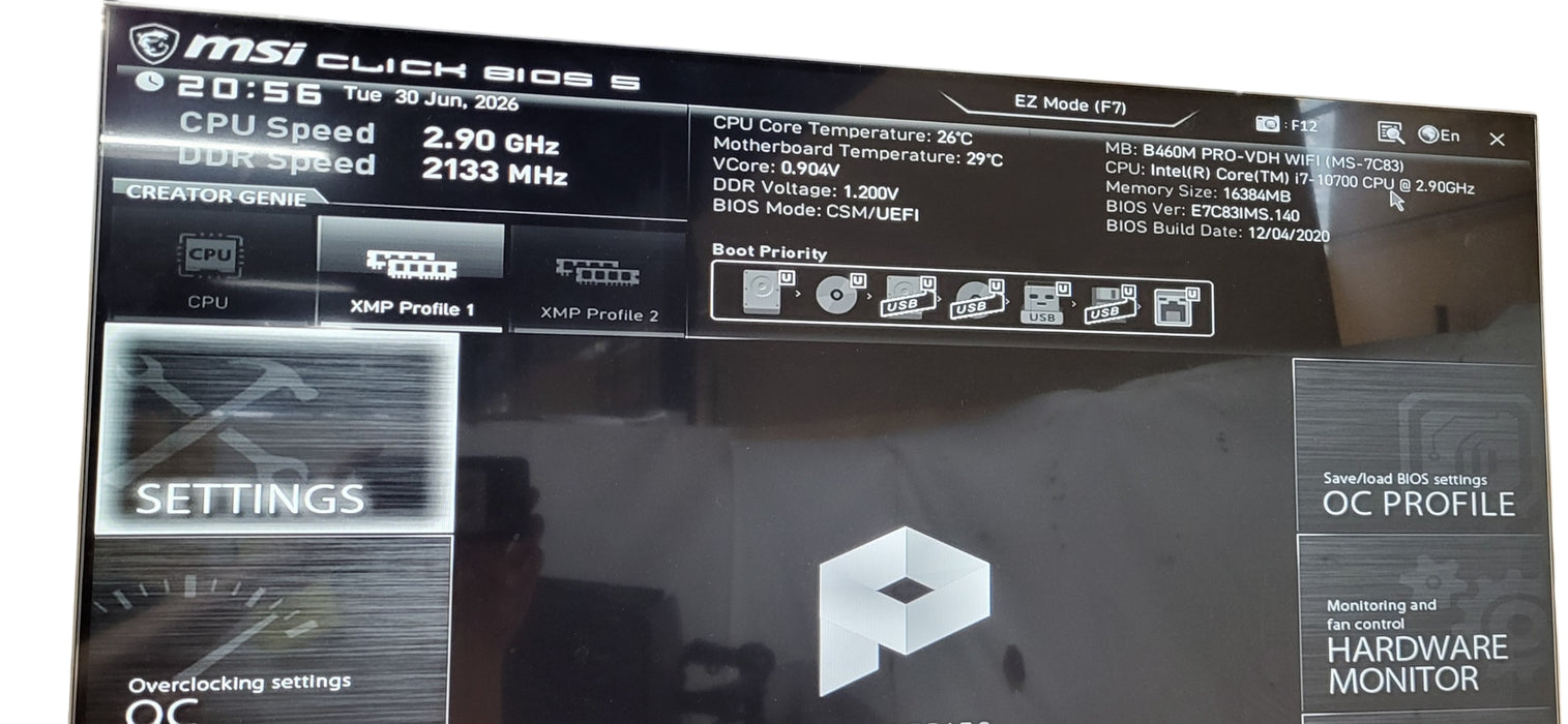 Custom PC B460M PRO-VDH WIFI  i7-10700 CPU | 16GB DDR4 | 256GB NVME