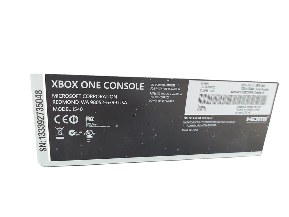 Xbox One , 1 Controller , Power Block & Hdmi Cable Model : 1540 with Kinect Cam