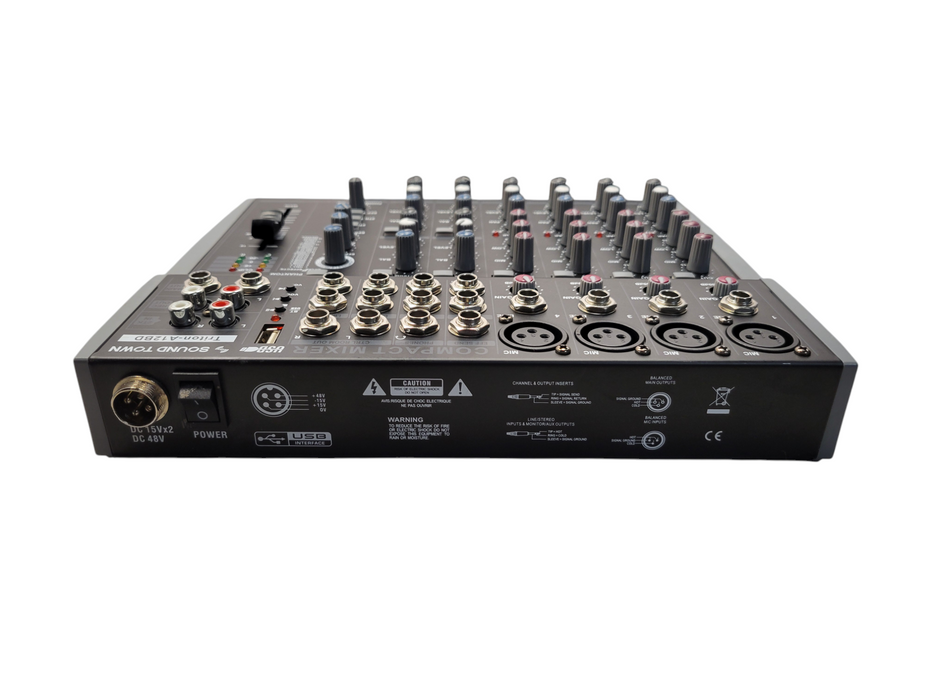 Audio Mixer 12 Channel USB Bluetooth 48V Phantom Sound Town TRITON-A12BD (READ)