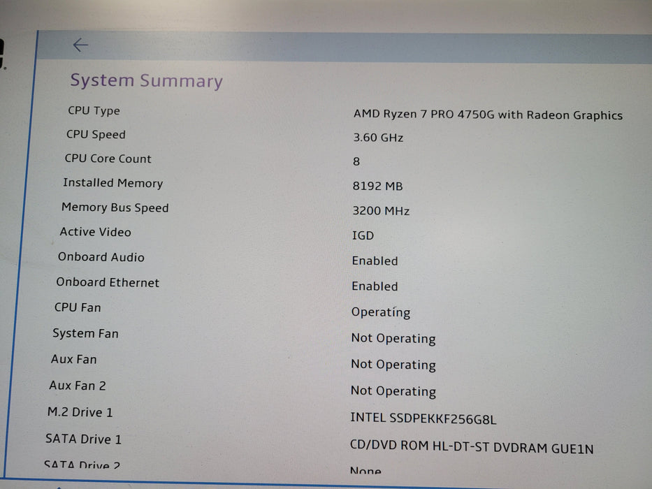 Lenovo ThinkCentre M75s Gen2 AMD Ryzen 7 Pro 4750G 8GB RAM 256GB NVMe