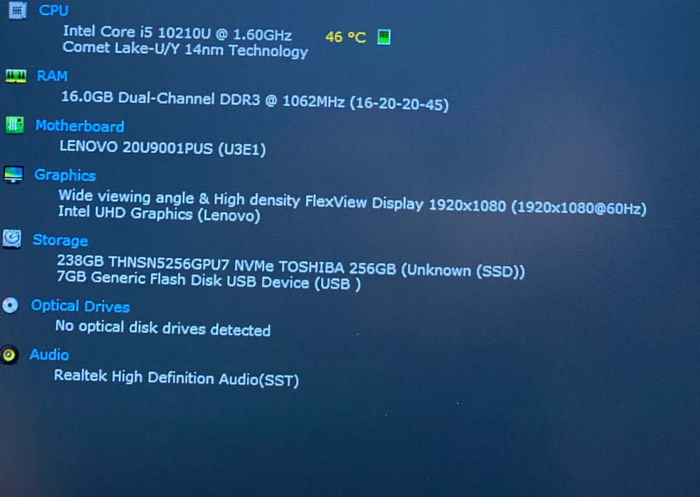 Lenovo ThinkPad X1 Carbon Gen 8 Intel Core i5-10210U 1.60GHz 16GB RAM 256GB SSD
