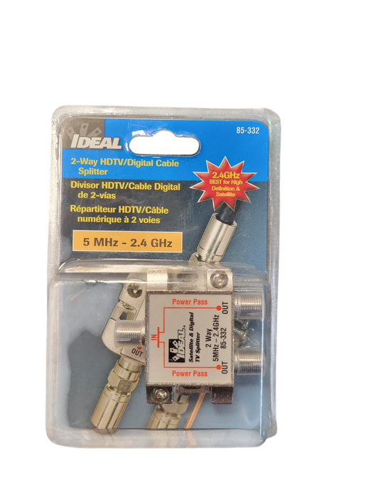 IDEAL 2-Way HDTV/Digital Cable Splitter 5MHz - 2.4GHz (85-332)