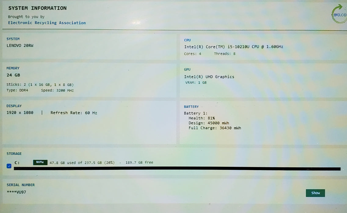 Lenovo ThinkBook 15 IML 15.6" FHD Core i5 10210U 24GB 256GB