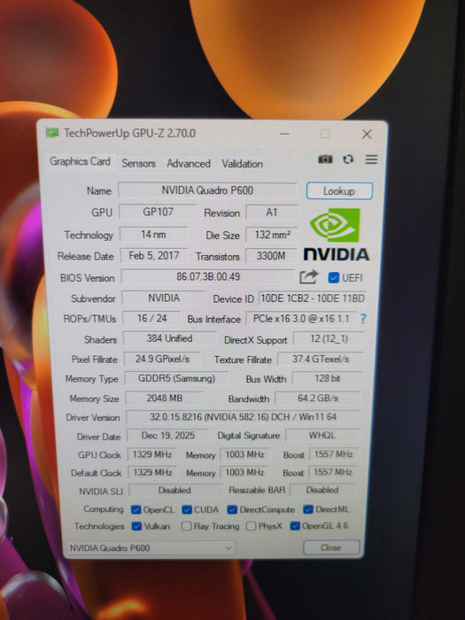 PNY NVIDIA Quadro P600 2GB GDDR5 Graphics Card 00FC961