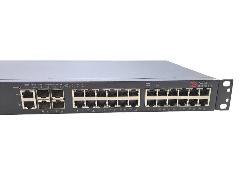 Brocade ICX 6450-24P | 24-Port Gigabit PoE+ Network Switch | 4x SFP