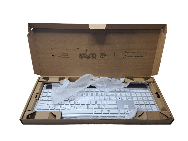 Logitech K750 Solar Wireless Silver Keyboard for Mac + Receiver