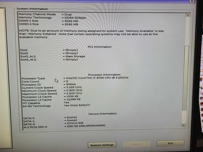 Dell OptiPlex 3060 SFF | i7-8700 @ 3.20GHz 6C, 16GB DDR4, 256GB NVMe $