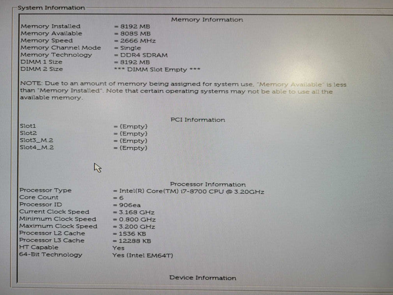 Dell OptiPlex 3060 SFF | i7-8700 @ 3.20GHz 6C, 16GB DDR4, 256GB NVMe !