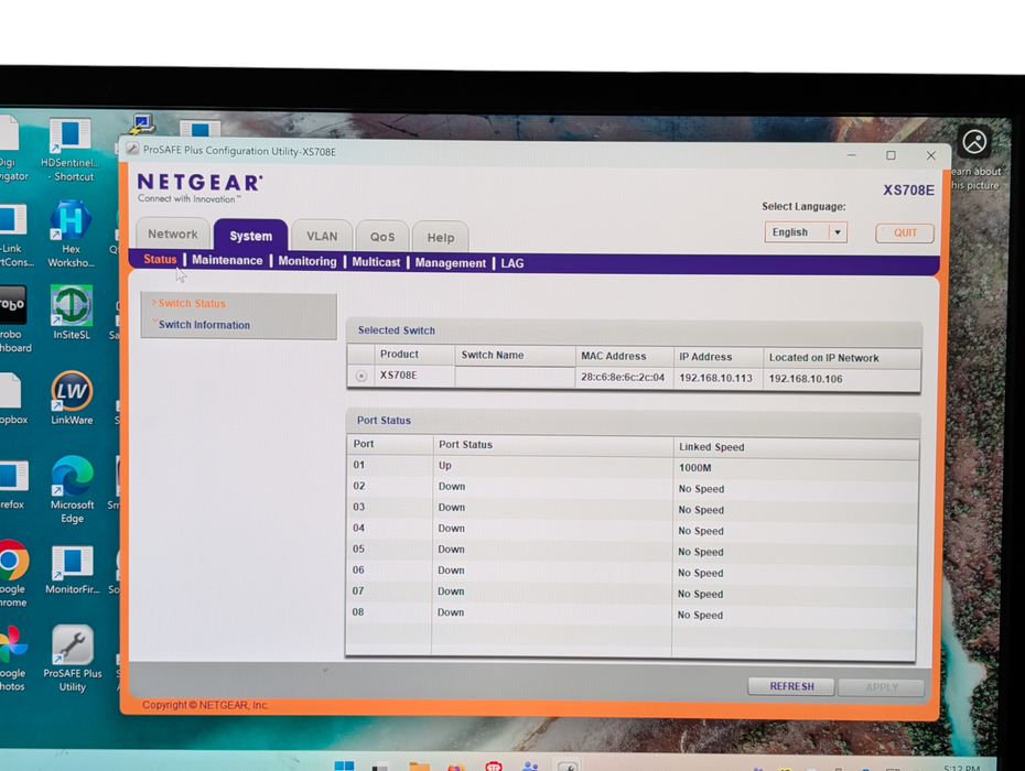 NETGEAR Prosafe Plus 10GBASE-T Switch 8-port 10Gbps RJ45 Smart Switch